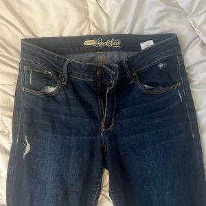 High-Waisted Rockstar Super Skinny Dark Wash Denim